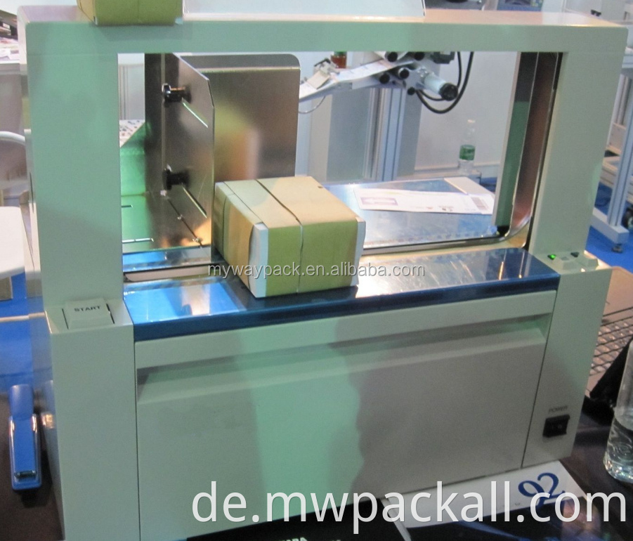 Vollautomatische PP-Gurt-Kunststoff-Umreifungsmaschine in Desktop-Qualität / POF-Film-Tischplatten-Banderoliermaschine
